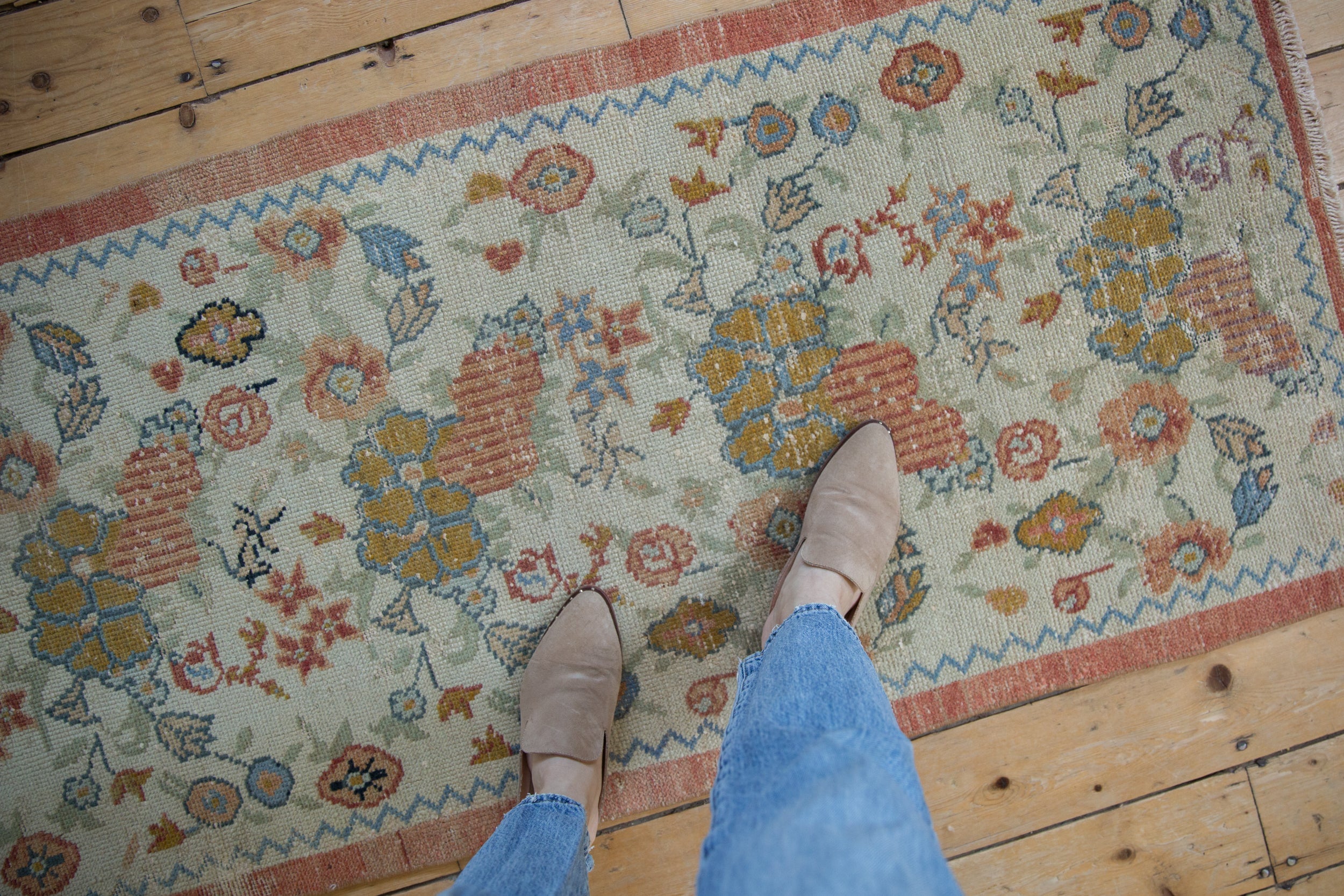 2.5x5 Vintage Distressed Oushak Rug Runner // ONH Item 10945 Image 1