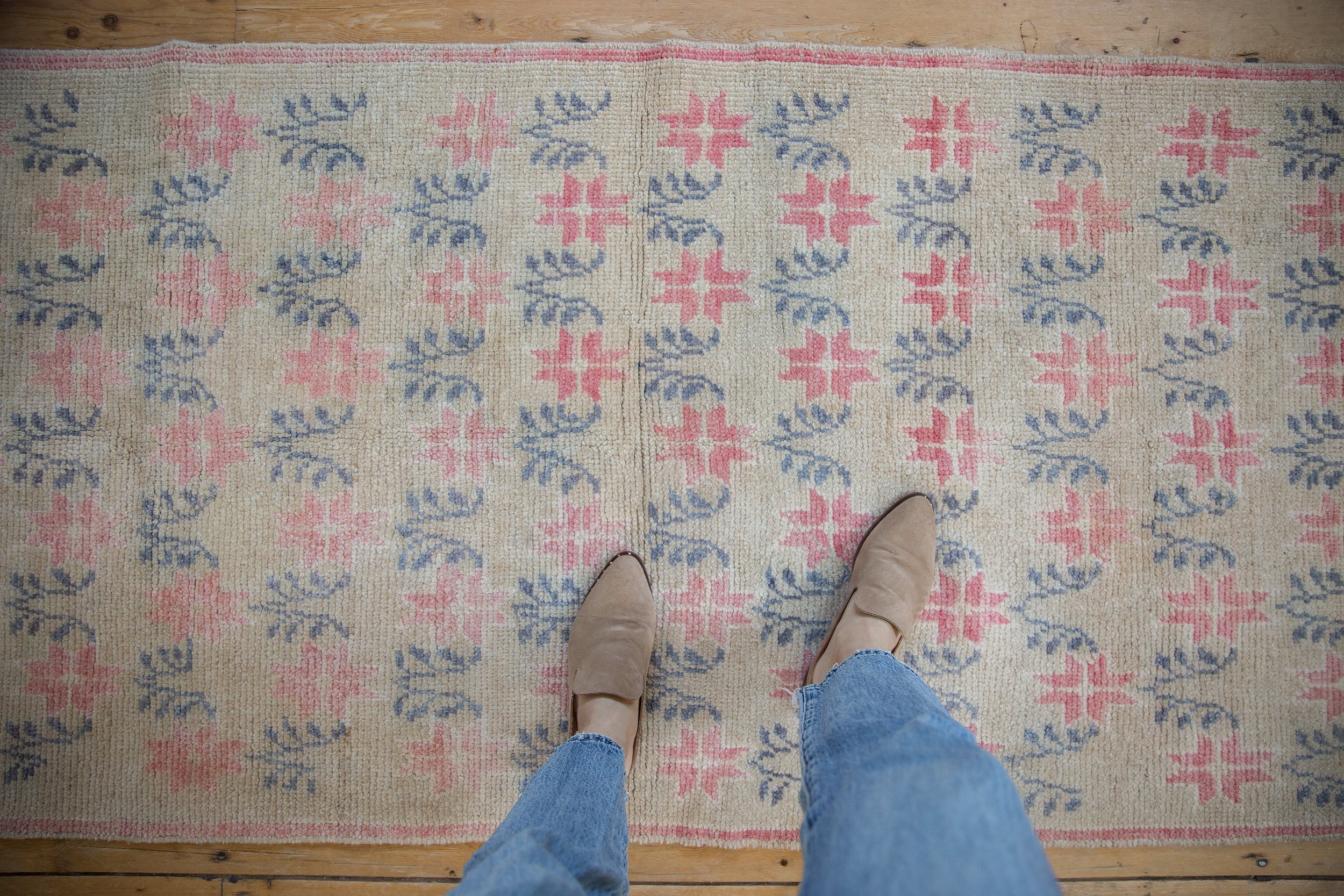 3x7.5 Vintage Distressed Oushak Rug Runner // ONH Item 10947 Image 1