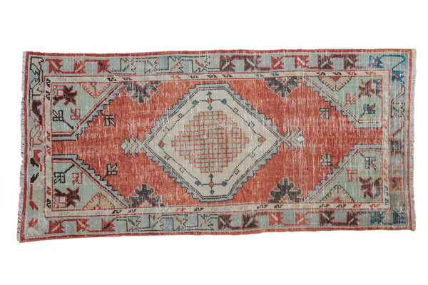 2.5x5 Vintage Distressed Oushak Rug Runner // ONH Item 10959