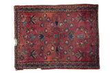 Vintage Lilihan rug with varied red floral and tree of life design, 3'8