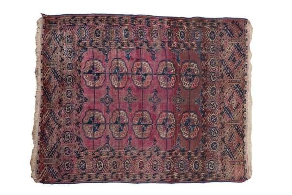 3.5x4 Antique Turkmen Square Rug // ONH Item 10981