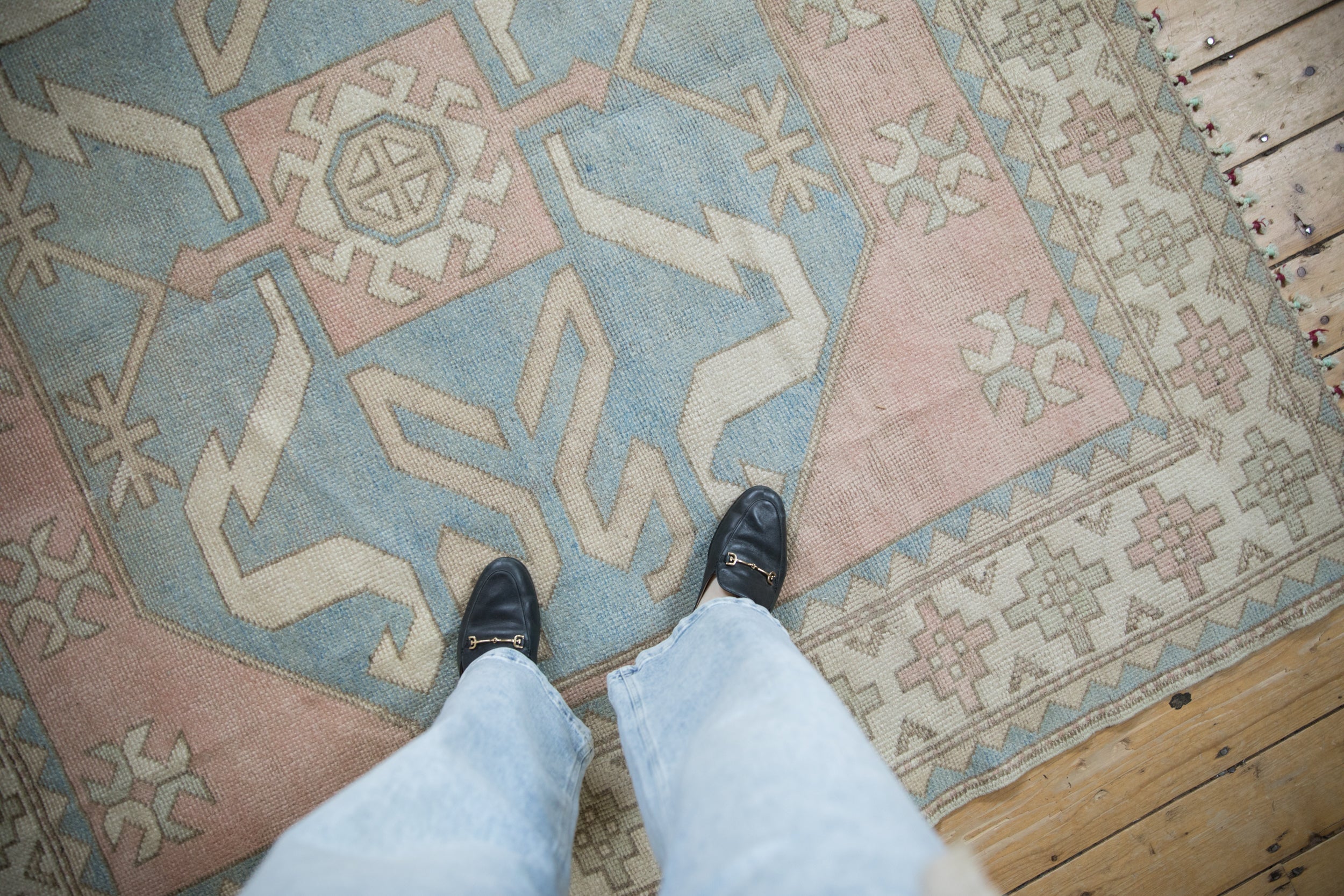 6x6.5 Vintage Distressed Oushak Square Carpet // ONH Item 11008 Image 1