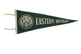 Eastern Michigan Felt Flag Pennant, dark green with white university seal and text, 12x30.