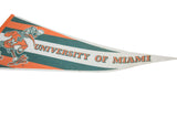University of Miami pennant featuring Sebastian the Ibis mascot in orange and green.
