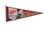 1997 Detroit Red Wings Stanley Cup Champions felt pennant with team logo and goalie mask.