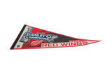 Angled profile of the vintage Detroit Red Wings 2008 Stanley Cup felt pennant.