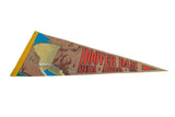 Hoover Dam felt pennant shown from an angled view, displaying the full graphic.
