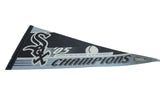 Close-up of the stitched black felt border and printed graphics on the 2005 pennant.
