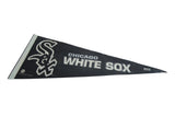 The White Sox logo and 2002 WinCraft mark on a vintage black felt pennant.