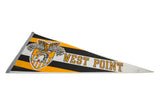 Close-up of the West Point pennant's academy crest with eagle and helmet.