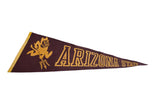 Arizona State felt pennant left side with gold devil mascot and 