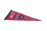 Vintage Detroit Red Wings pennant shown at an angle, displaying the championship years list.