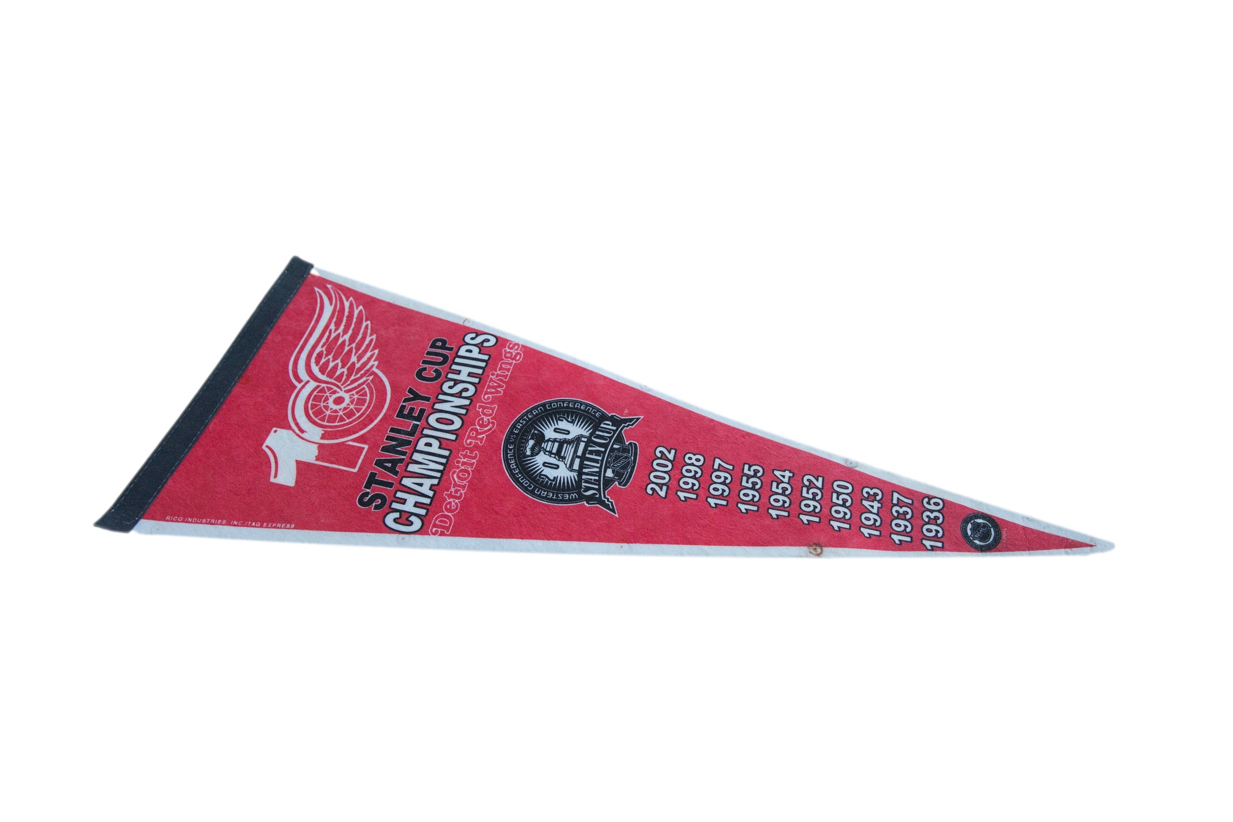 Detroit Red Wings Stanley cup Championships Felt Flag Pennant // ONH Item 11080 Image 1