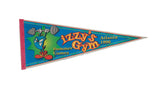 Vintage 1996 Atlanta Summer Games felt pennant with Izzy's Gym cartoon graphic.