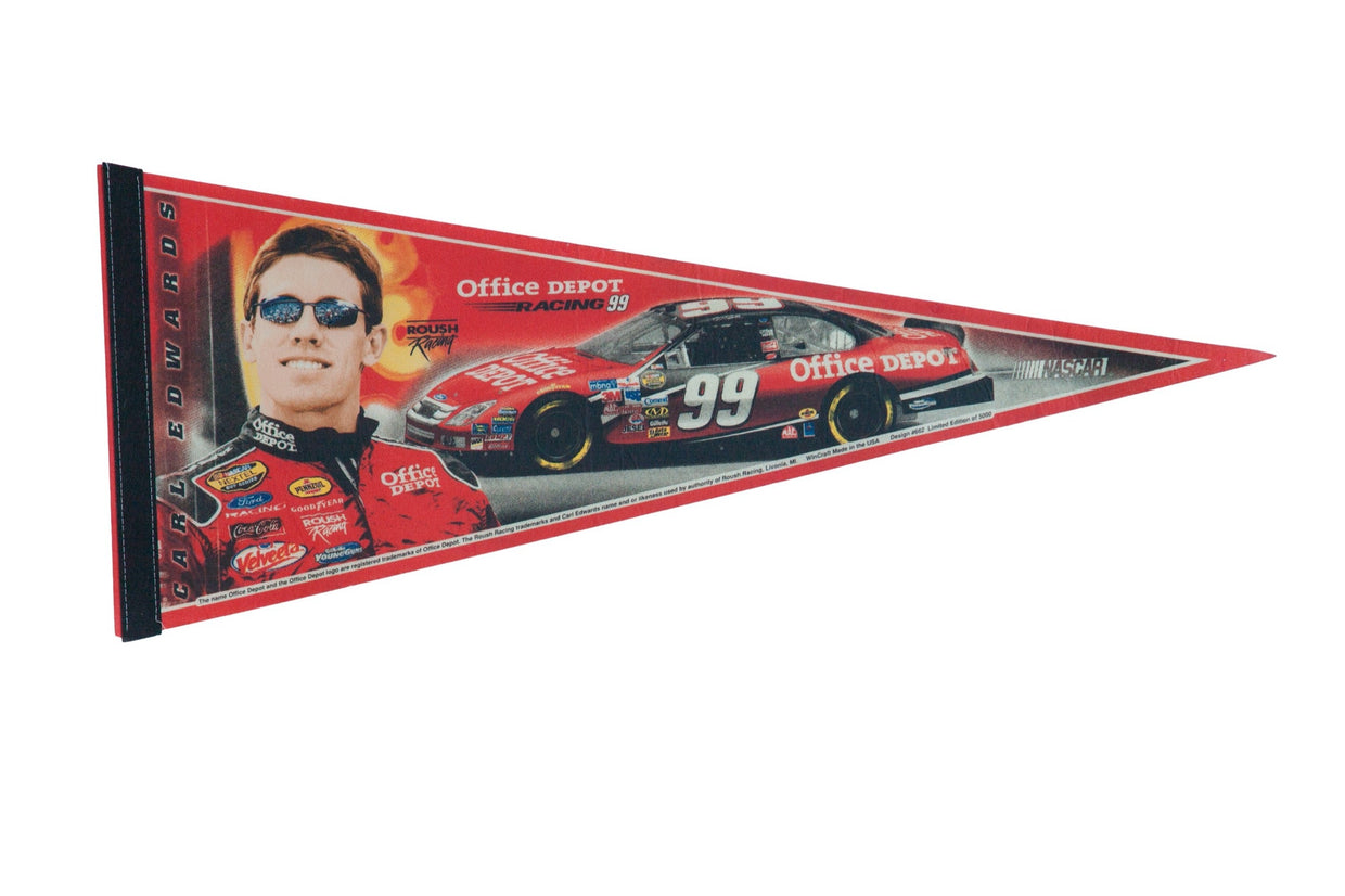 Carl Edwards Nascar Felt Flag Pennant // ONH Item 11092