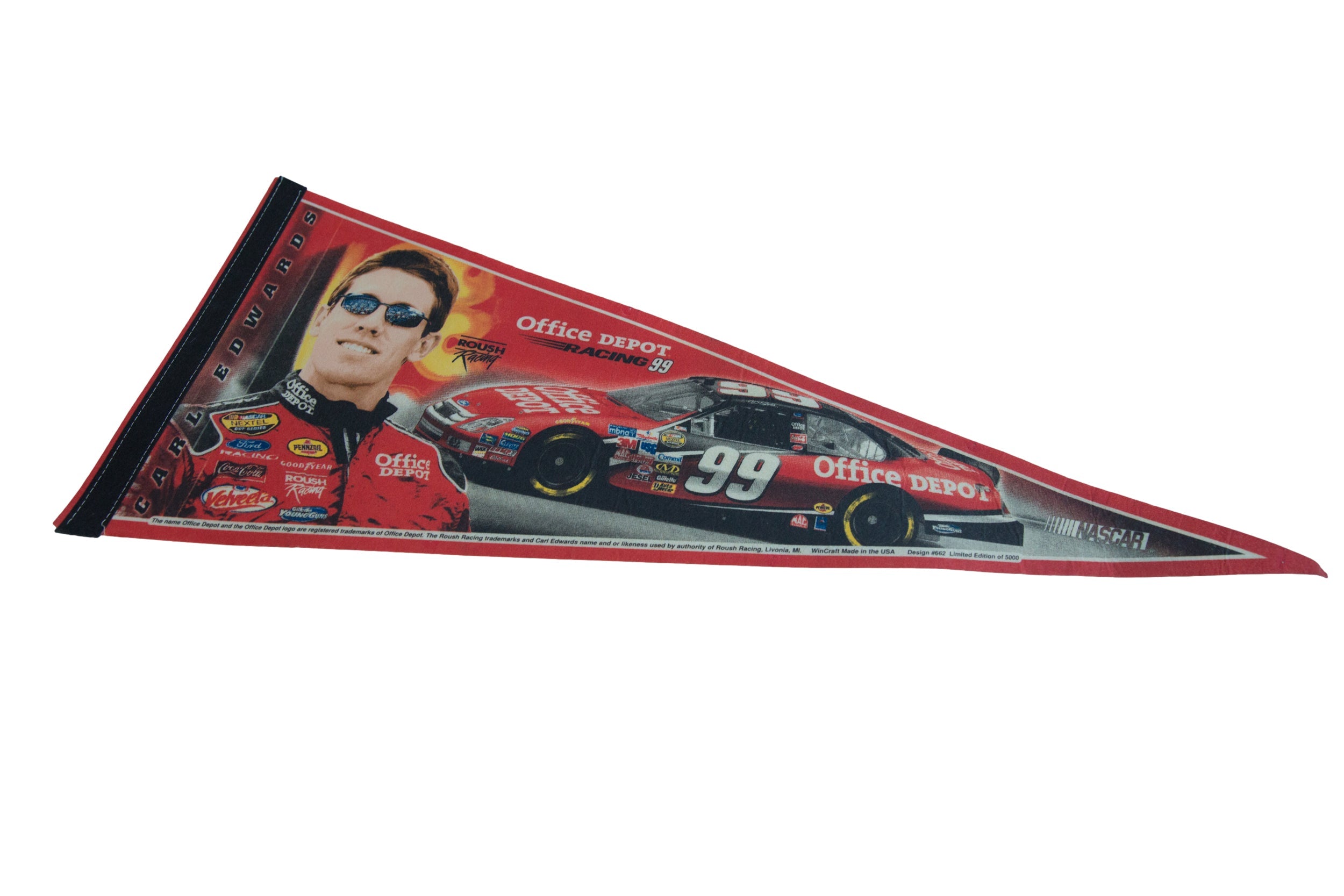 Carl Edwards Nascar Felt Flag Pennant // ONH Item 11092 Image 1
