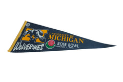 University of Michigan Wolverines Rose Bowl 1990 Felt Flag Pennant // ONH Item 11095 Image 1