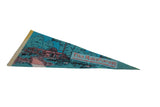 Vintage 1992-93 felt pennant for The Rain Forest, viewed from a left-side angle.