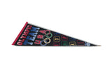 Olympics Team USA black felt pennant with colorful Olympic rings and sport pictograms.