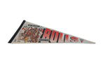 Chicago Bulls 1991 World Champions felt pennant featuring player illustrations and vintage creases.