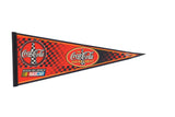 Vintage Coca-Cola Racing Family felt pennant, red, black, and white checkered design, 12x30.