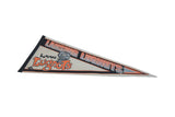 Vintage Lansing Lugnuts felt pennant shown at a slight angle, displaying the full design.