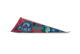Slightly angled view of the vintage Chicago Fire MLS soccer pennant.