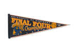 Kentucky Wildcats 1996 Final Four Champions vintage felt pennant, blue and gold with wildcat, 12x30 inches.