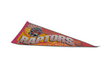 Vintage Toronto Raptors pennant with classic red dinosaur mascot and 