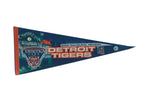 Vintage Detroit Tigers 2000 Inaugural Season felt pennant with Comerica Park graphics.