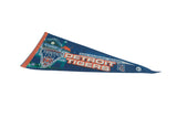 Angled detail of the Detroit Tigers 2000 pennant showing the Comerica Park graphic.