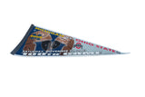 Blue felt pennant featuring Michigan vs Ohio State 100th Game and football helmets.