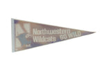 Vintage Northwestern Wildcats felt flag pennant with a faded purple design and wildcat mascot.