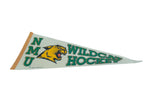 The snarling yellow wildcat mascot graphic on the vintage NMU Wildcats Hockey pennant.