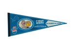 Vintage felt pennant for the 2005 Detroit Lions versus Atlanta Falcons Thanksgiving game.