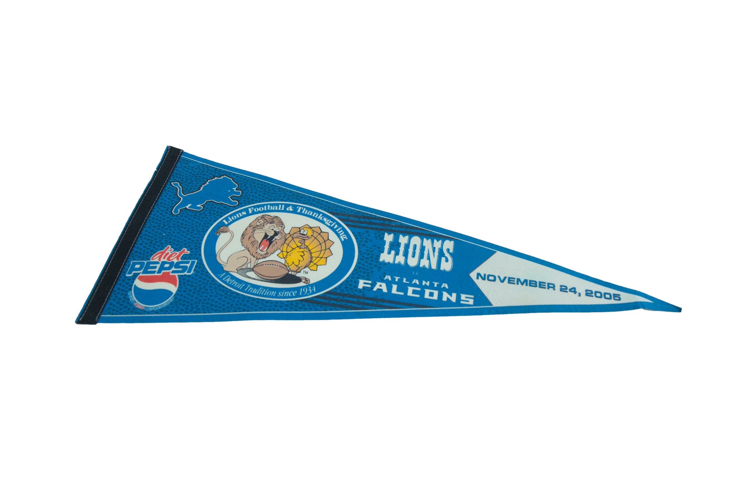 Detroit vs Atlanta Thanksgiving Game 2005 Felt Flag Pennant // ONH Item 11167 Image 1