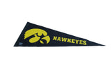 Stitched edge and WinCraft Sport maker's mark on the Iowa Hawkeyes felt pennant.
