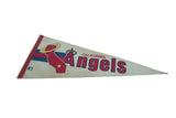 Vintage California Angels felt pennant angled to show its classic logo and tapered shape.