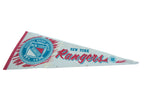 New York Rangers felt pennant with visible tape seam and surface creases.