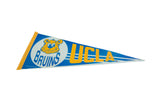 UCLA Bruins felt pennant, vintage with soft creases and bright team colors.