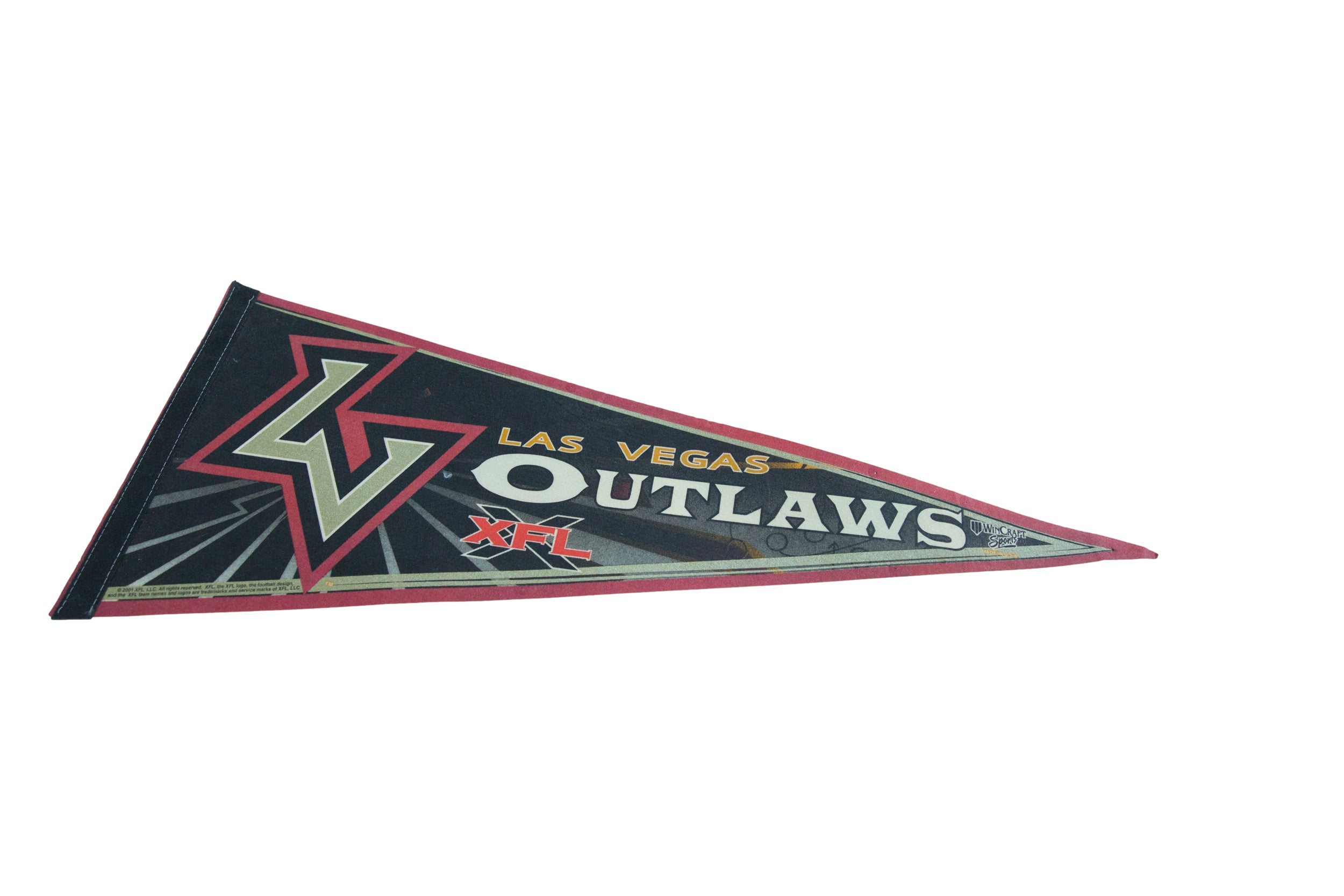Las Vegas Outlaws XFL Felt Flag Pennant // ONH Item 11180 Image 1