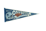 Dallas Cowboys Super Bowl Champions vintage felt pennant, blue, white, helmet, football, 12x30.