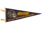 Navy blue Central Michigan University 2006 championship felt pennant with gold graphics and helmet logo.