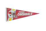 Phoenix Cardinals vintage felt pennant, red with helmet logo and yellow, white stripes.