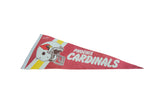 Corner view of vintage Phoenix Cardinals felt pennant, showing helmet and NFL license stamp.