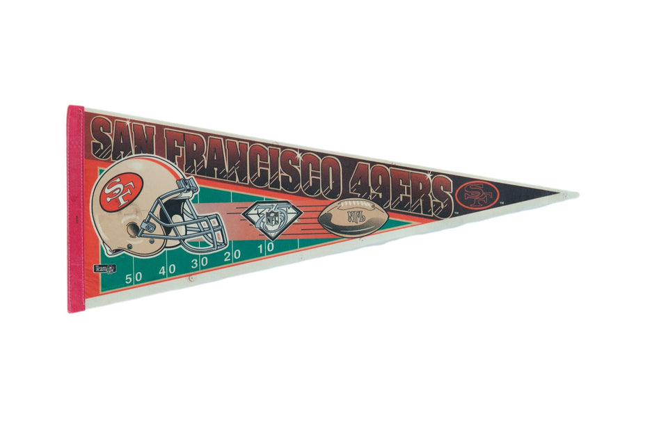 Vintage San Francisco 49ers and Denver Broncos Felt Flag Pennant