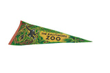 Vintage Baltimore Zoo felt pennant with swinging monkeys and jungle design.