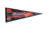 Vintage Detroit Red Wings 2002 Stanley Cup Champions felt pennant, red, black, and white, 12x30.