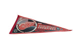 Angled view of the 2002 Detroit Red Wings Western Conference Champions felt pennant.