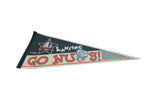 Vintage Lansing Lugnuts baseball pennant with navy and red graphics, viewed from the side.